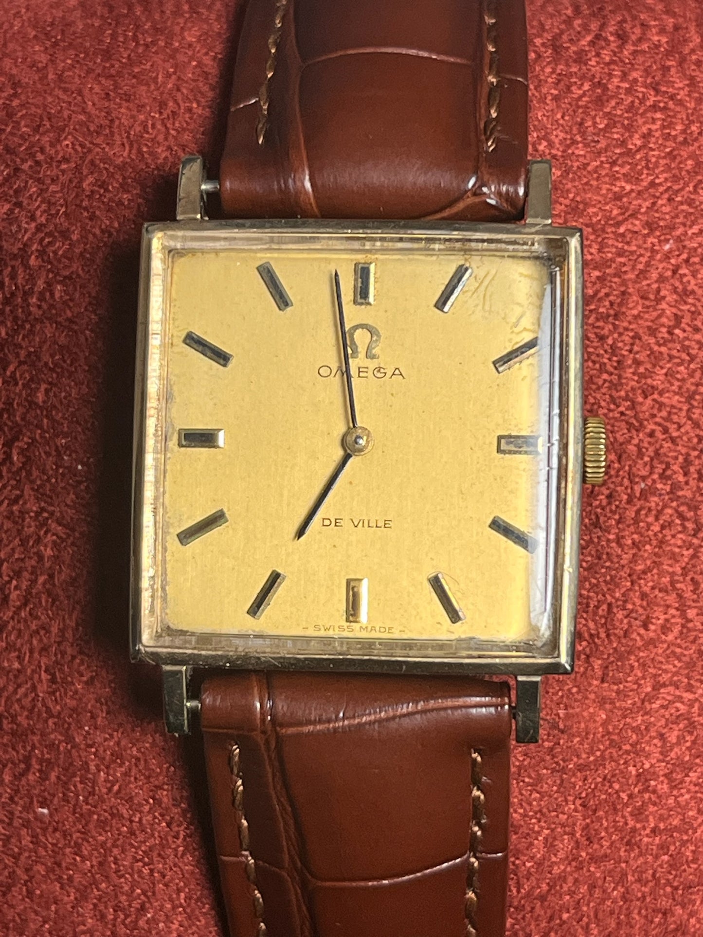 Omega Deville 9ct square Dial