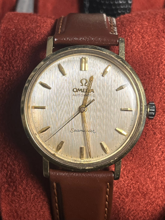 Omega Seamaster 1961 - brushed metal dial - linen