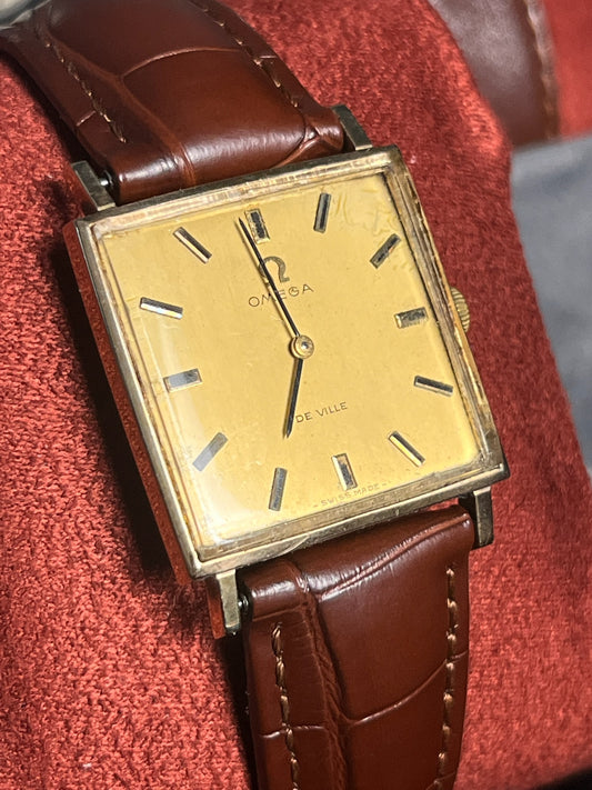 Omega Deville 9ct square Dial